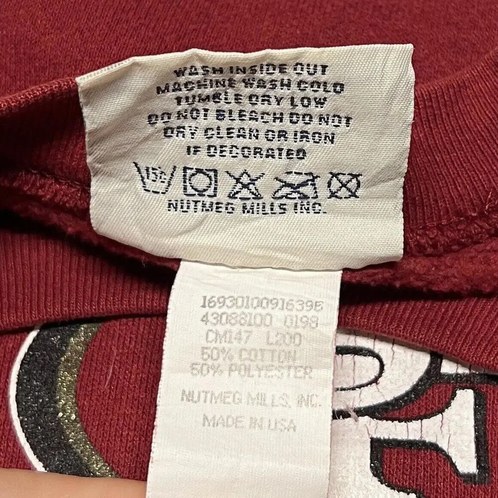 VTG San Francisco 49ers Crewneck Sweatshirt Fits Womens Sz S-M Distressed LEE - Picture 4 of 8